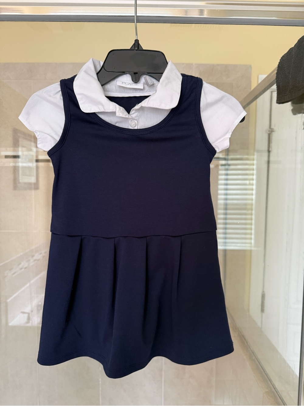 The Children's Place Navy Dress with White Attached Collar
